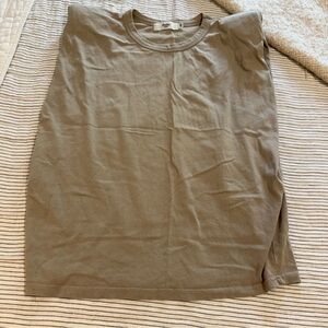 Frankie Shop Eva Tan Shoulder Pad Muscle Tee xsmall